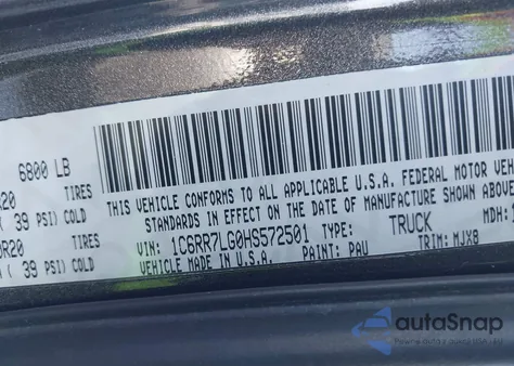 2017 Ram 1500 Big Horn 4X4 5'7 Box из США, поврежденный, VIN 1C6RR7LG0HS572501